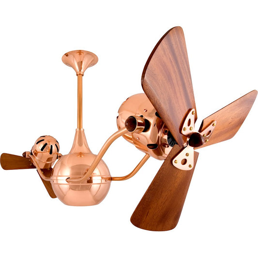 Matthews Fan Company Vent Bettina 44in Ceiling Fan | Polished Copper Mahogany Blades | Covered Patio & Indoor Rooms | 44 x 7 x 7 in | Model VB-CP-WD