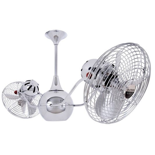 Matthews Fan Company Vent Bettina 42in Ceiling Fan | Chrome Metal Blades | Covered Patio & Indoor Rooms | 42 x 7 x 7 in | Model VB-CR-MTL