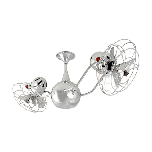 Matthews Fan Company Vent Bettina 42in Ceiling Fan | Chrome Metal Blades | Indoor Living Rooms & Bedrooms | 42 x 7 x 7 in | Model VB-CR-MTL-DAMP
