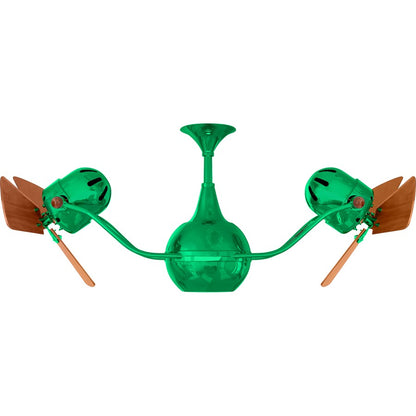 Matthews Fans Vent Bettina 44in 6-Blade Rotational Ceiling Fan | Contemporary Esmeralda and Mahogany | Living Room & Covered | Model VB-GREEN-WD