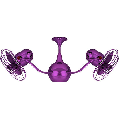 Matthews Fans Vent Bettina 44in Rotational Ceiling Fan | Ametista and Mahogany Wood Blades | Covered Patio & Living Room | Model VB-LTPURPLE-WD