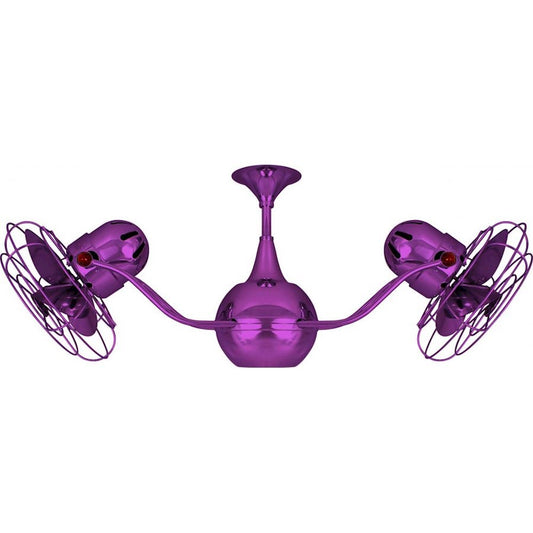 Matthews Fans Vent Bettina 44in Rotational Ceiling Fan | Ametista and Mahogany Wood Blades | Covered Patio & Living Room | Model VB-LTPURPLE-WD