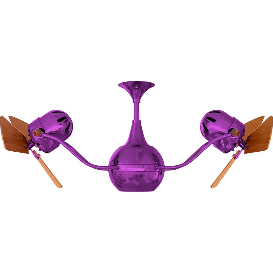 Matthews Fans Vent Bettina 44in Rotational Ceiling Fan | Ametista and Mahogany Wood Blades | Covered Patio & Living Room | Model VB-LTPURPLE-WD
