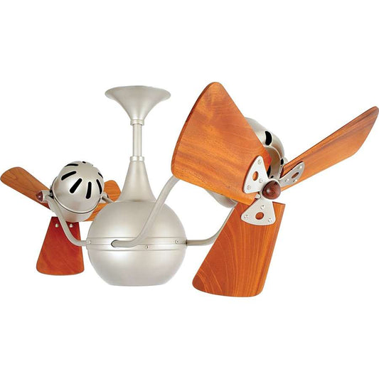 Matthews Fan Company Vent Bettina 42in Rotational Ceiling Fan | Polished Brass Steel and Mahogany Wood | Indoor & Covered Patio | Model VB-PB-WD