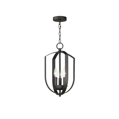 3 Light Chandelier, Black