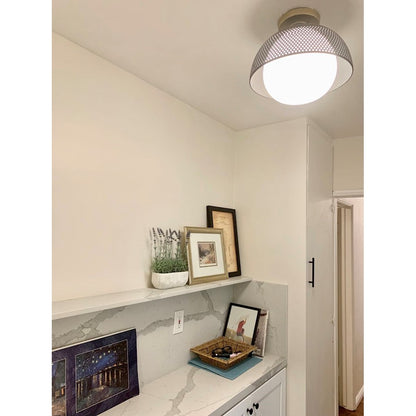 Maxim Lighting Perf 1-Light Flush Mount, Black/Satin Brass/White