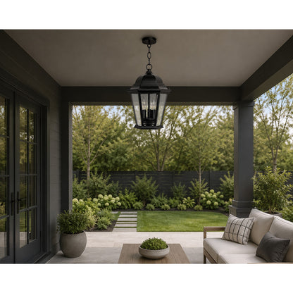 Maxim Westlake Cast 3-Light Outdoor Hanging Lantern, Black