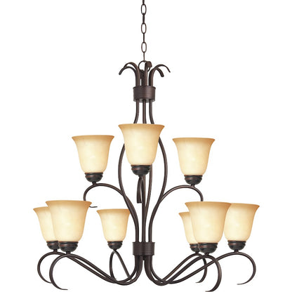 Maxim Lighting Basix 9-Light Chandelier Oil Rubbed Bronze