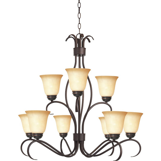 Maxim Lighting Basix 9-Light Chandelier Oil Rubbed Bronze