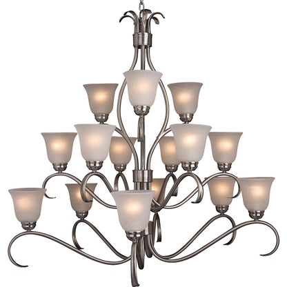 Maxim Lighting Basix 15-Light Chandelier Satin Nickel