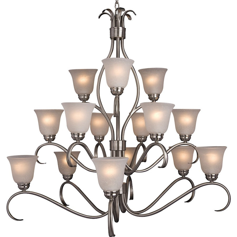 Maxim Lighting Basix 15-Light Chandelier Satin Nickel