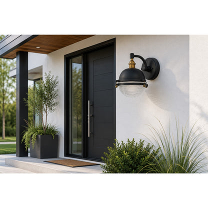 Maxim Lighting Portside 1-LT Outdoor Wall Sconce, Oil Rubbed Bronze/Brass