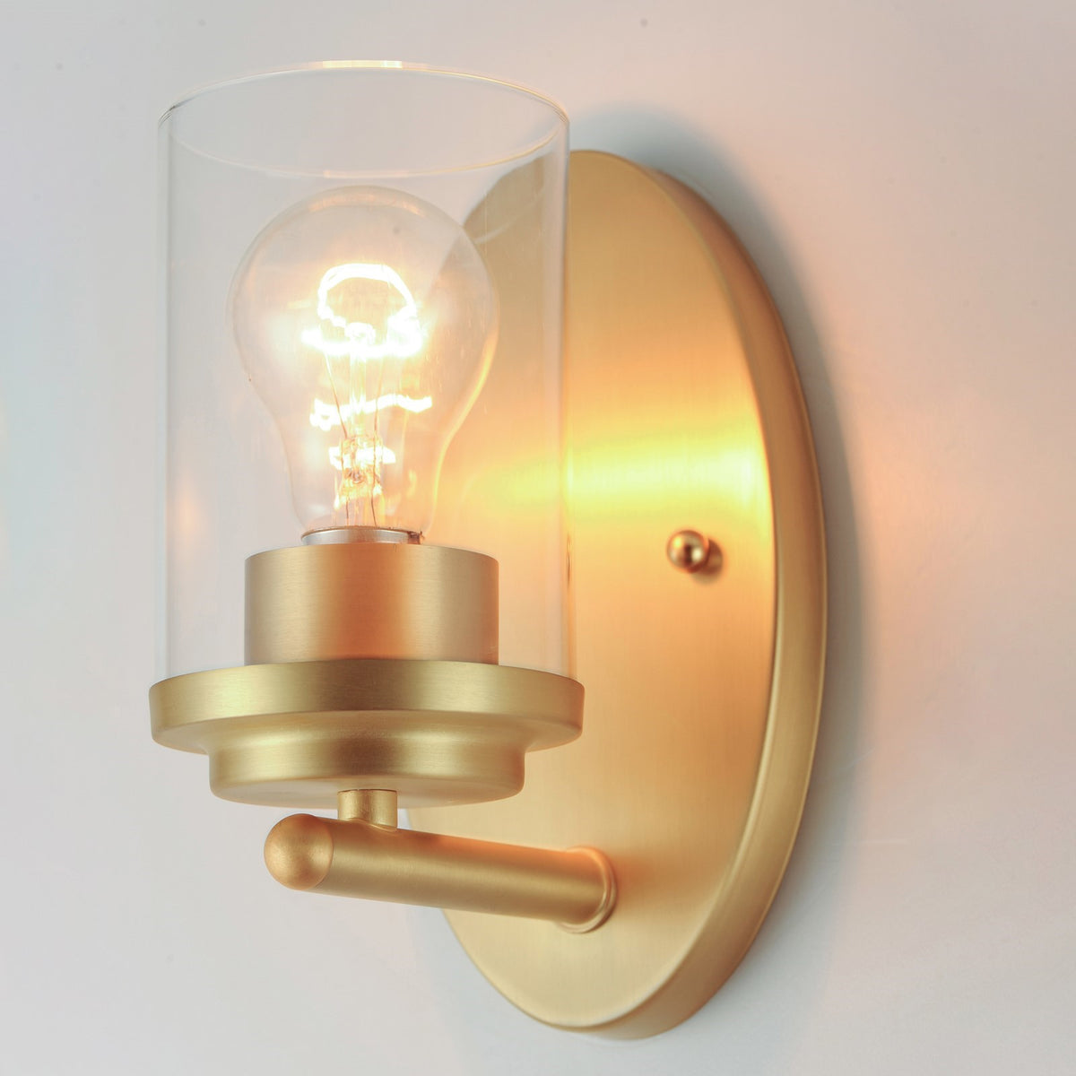 Maxim Lighting Corona 1 Light Wall Sconce, Satin Brass