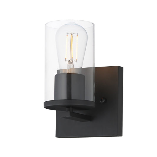 Maxim Lighting Lateral 1 Light 7.75" Wall Sconce, Black/Clear