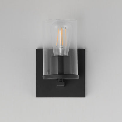 Maxim Lighting Lateral 1 Light 7.75" Wall Sconce, Black/Clear