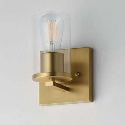 Maxim Lighting Lateral 1 Light 7.75" Wall Sconce, Satin Brass/Clear