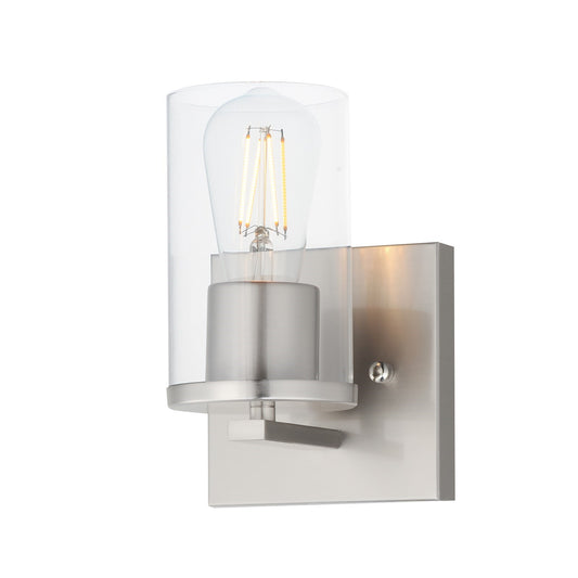 Maxim Lighting Lateral 1 Light 7.75" Wall Sconce, Satin Nickel/Clear