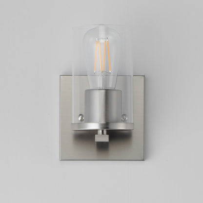 Maxim Lighting Lateral 1 Light 7.75" Wall Sconce, Satin Nickel/Clear