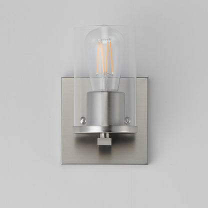 Maxim Lighting Lateral 1 Light 7.75" Wall Sconce, Satin Nickel/Clear