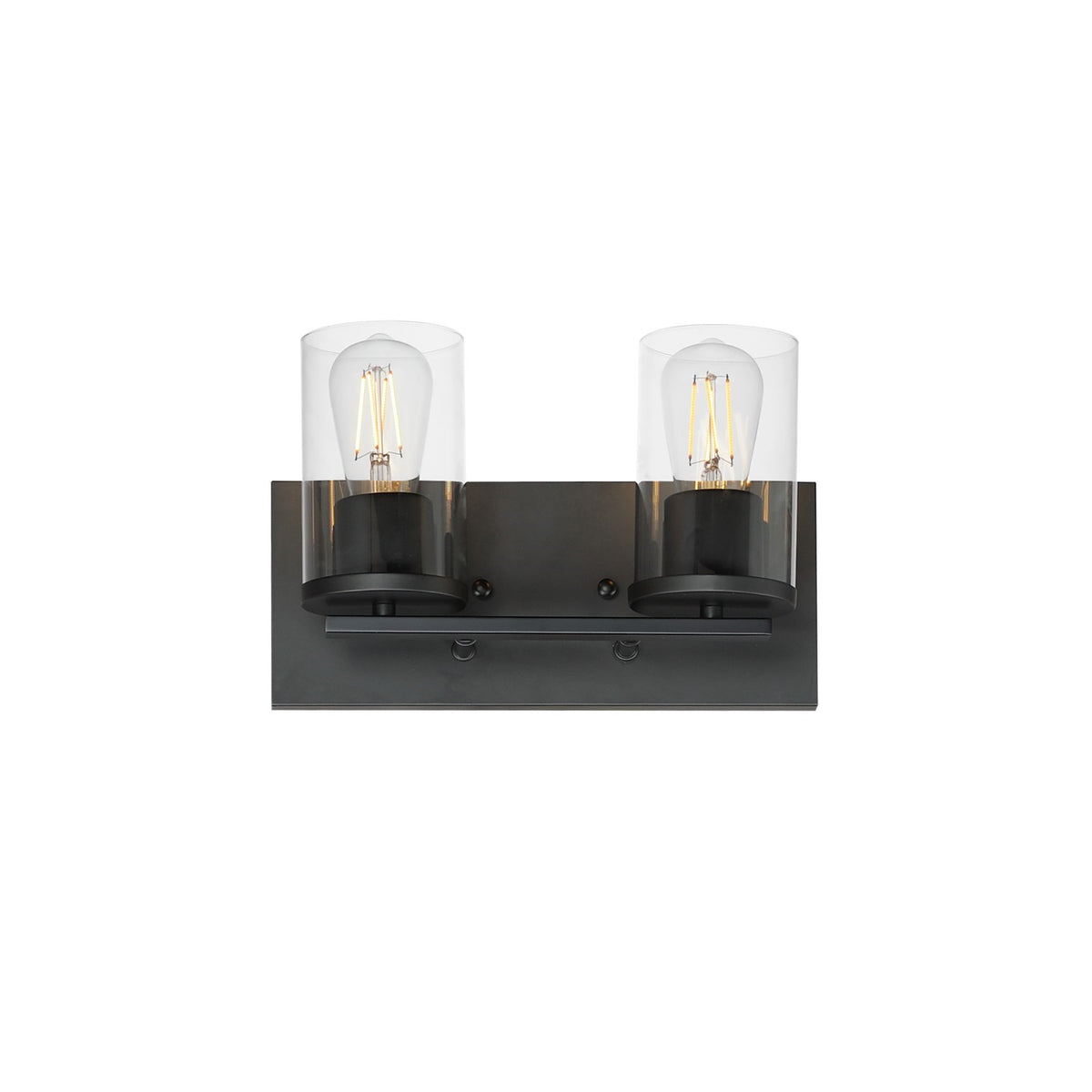 Maxim Lighting Lateral 2 Light 7.75" Bath Vanity, Black/Clear