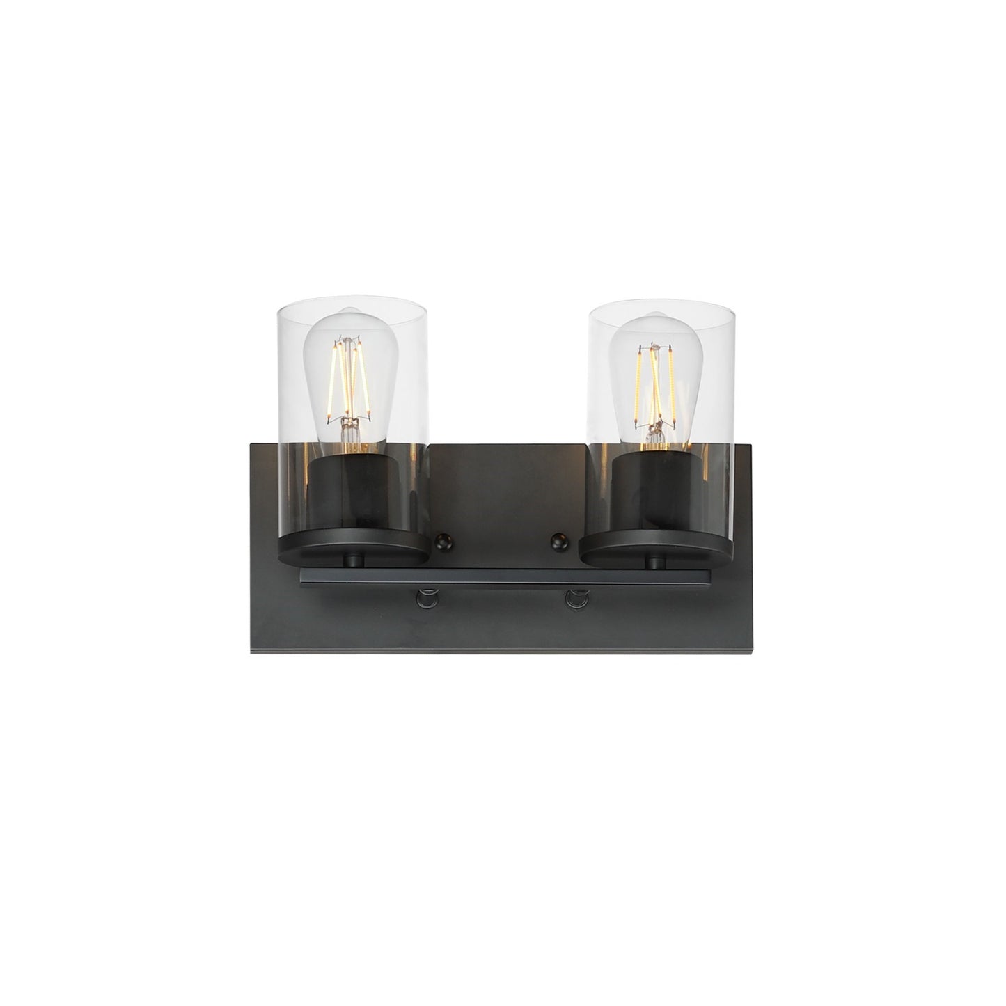 Maxim Lighting Lateral 2 Light 7.75" Bath Vanity, Black/Clear