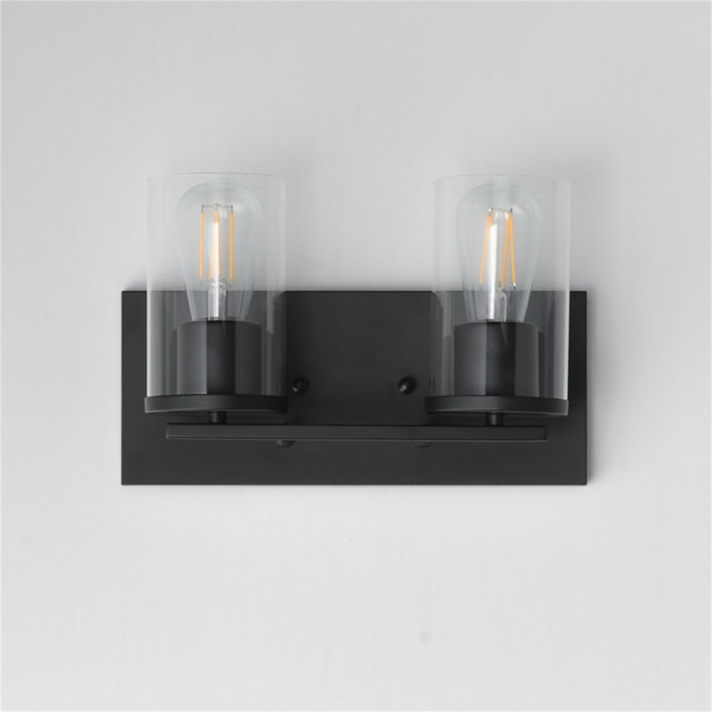 Maxim Lighting Lateral 2 Light 7.75" Bath Vanity, Black/Clear