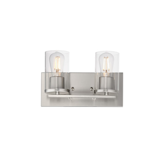 Maxim Lighting Lateral 2 Light 7.75" Bath Vanity, Satin Nickel/Clear
