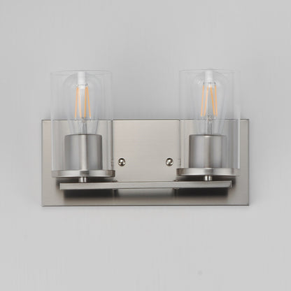 Maxim Lighting Lateral 2 Light 7.75" Bath Vanity, Satin Nickel/Clear