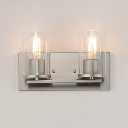 Maxim Lighting Lateral 2 Light 7.75" Bath Vanity, Satin Nickel/Clear