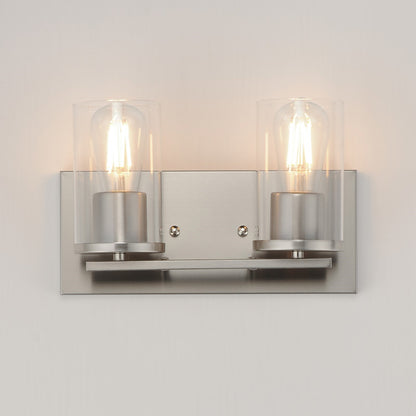 Maxim Lighting Lateral 2 Light 7.75" Bath Vanity, Satin Nickel/Clear