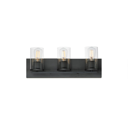 Maxim Lighting Lateral 3 Light 7.75" Bath Vanity, Black/Clear