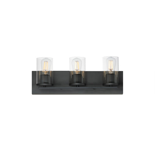 Maxim Lighting Lateral 3 Light 7.75" Bath Vanity, Black/Clear