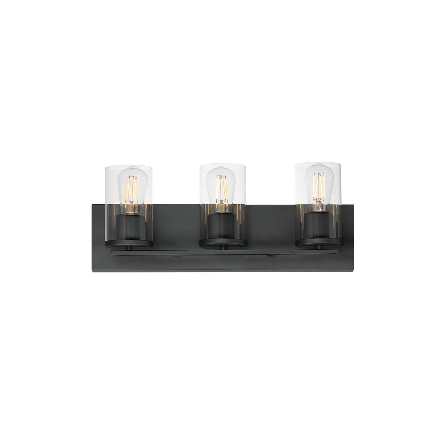 Maxim Lighting Lateral 3 Light 7.75" Bath Vanity, Black/Clear