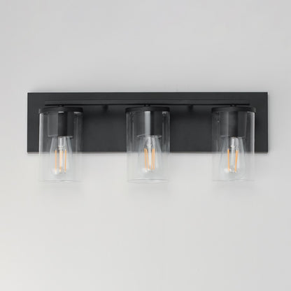 Maxim Lighting Lateral 3 Light 7.75" Bath Vanity, Black/Clear