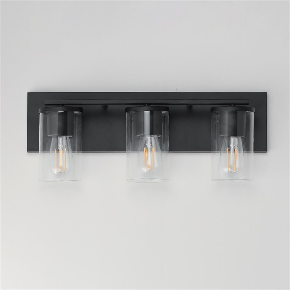 Maxim Lighting Lateral 3 Light 7.75" Bath Vanity, Black/Clear