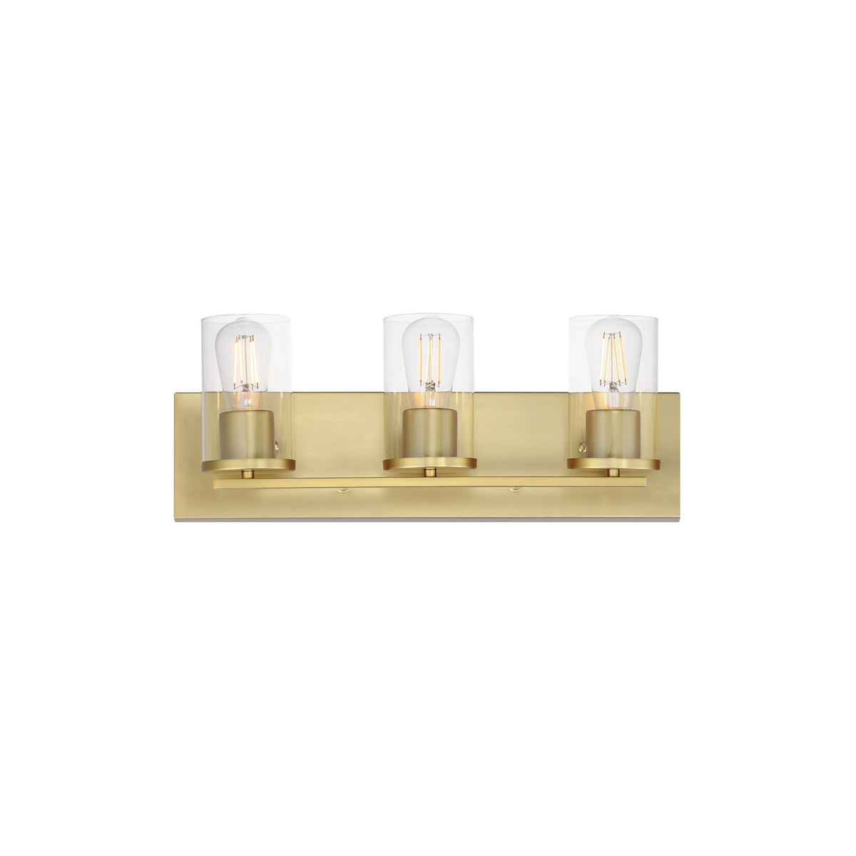 Maxim Lighting Lateral 3 Light 7.75" Bath Vanity, Satin Brass/Clear