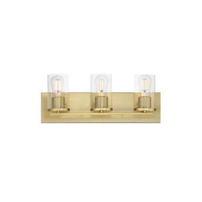 Maxim Lighting Lateral 3 Light 7.75" Bath Vanity, Satin Brass/Clear