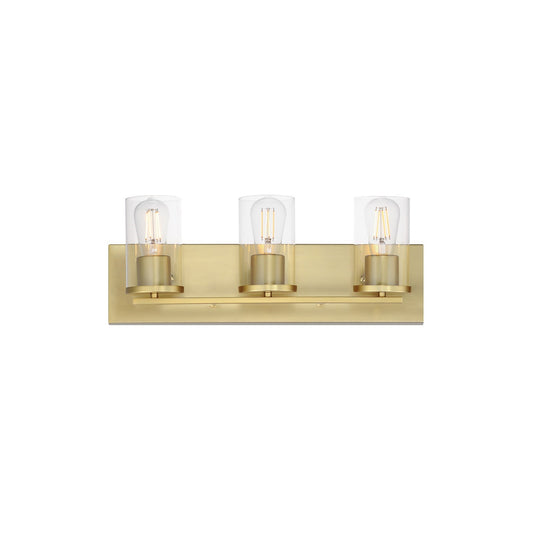 Maxim Lighting Lateral 3 Light 7.75" Bath Vanity, Satin Brass/Clear