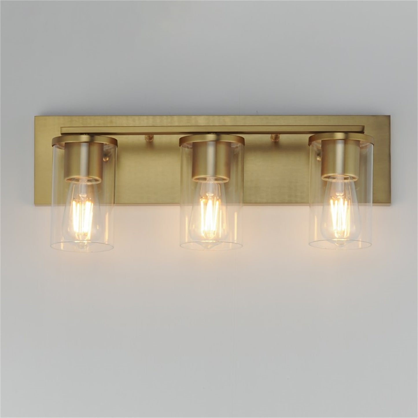 Maxim Lighting Lateral 3 Light 7.75" Bath Vanity, Satin Brass/Clear
