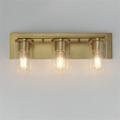 Maxim Lighting Lateral 3 Light 7.75" Bath Vanity, Satin Brass/Clear