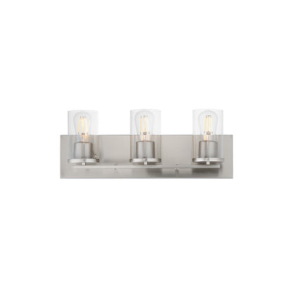 Maxim Lighting Lateral 3 Light 7.75" Bath Vanity, Satin Nickel/Clear