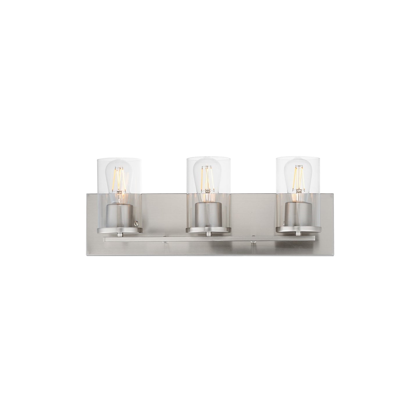 Maxim Lighting Lateral 3 Light 7.75" Bath Vanity, Satin Nickel/Clear