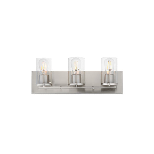 Maxim Lighting Lateral 3 Light 7.75" Bath Vanity, Satin Nickel/Clear