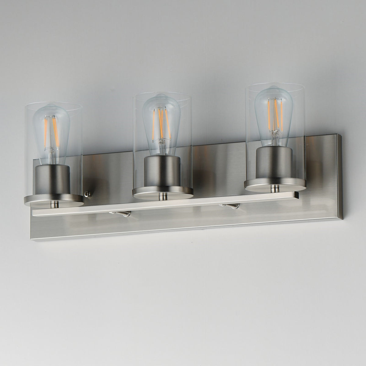 Maxim Lighting Lateral 3 Light 7.75" Bath Vanity, Satin Nickel/Clear