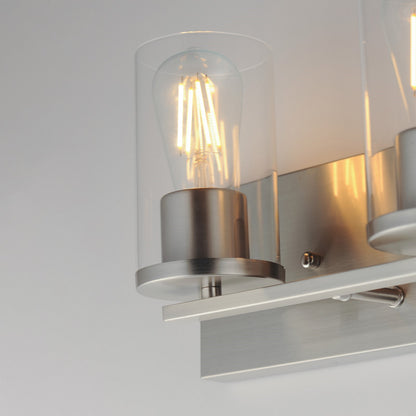 Maxim Lighting Lateral 3 Light 7.75" Bath Vanity, Satin Nickel/Clear