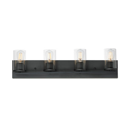 Maxim Lighting Lateral 4 Light 7.75" Bath Vanity, Black/Clear