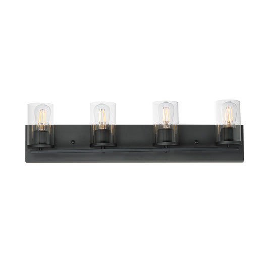 Maxim Lighting Lateral 4 Light 7.75" Bath Vanity, Black/Clear