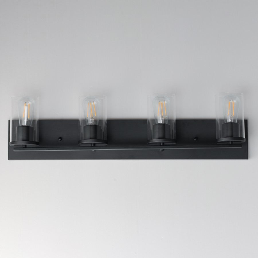 Maxim Lighting Lateral 4 Light 7.75" Bath Vanity, Black/Clear
