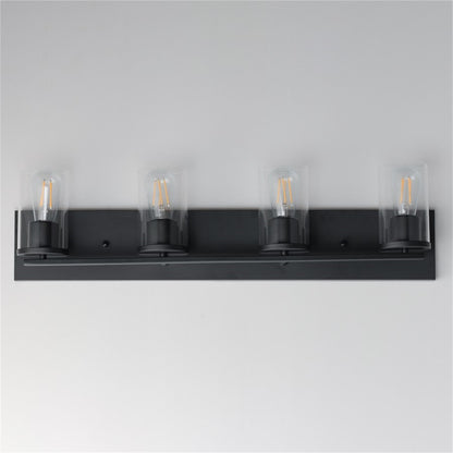 Maxim Lighting Lateral 4 Light 7.75" Bath Vanity, Black/Clear