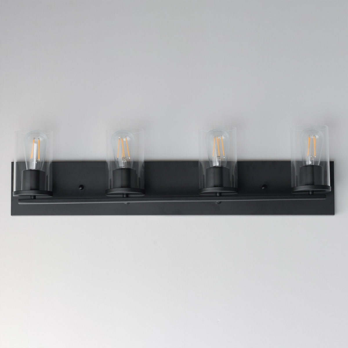 Maxim Lighting Lateral 4 Light 7.75" Bath Vanity, Black/Clear